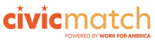 Civic Work powered by Work for America Logo