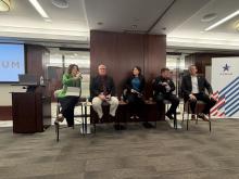 Sheriff Casey sits with a panel of four other speakers.
