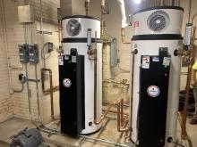heat pumps at a basement